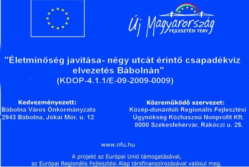 KDOP-4.1.1/E-09-2009-0009 Európai Uniós pályázathoz eddig feltöltött anyagok.